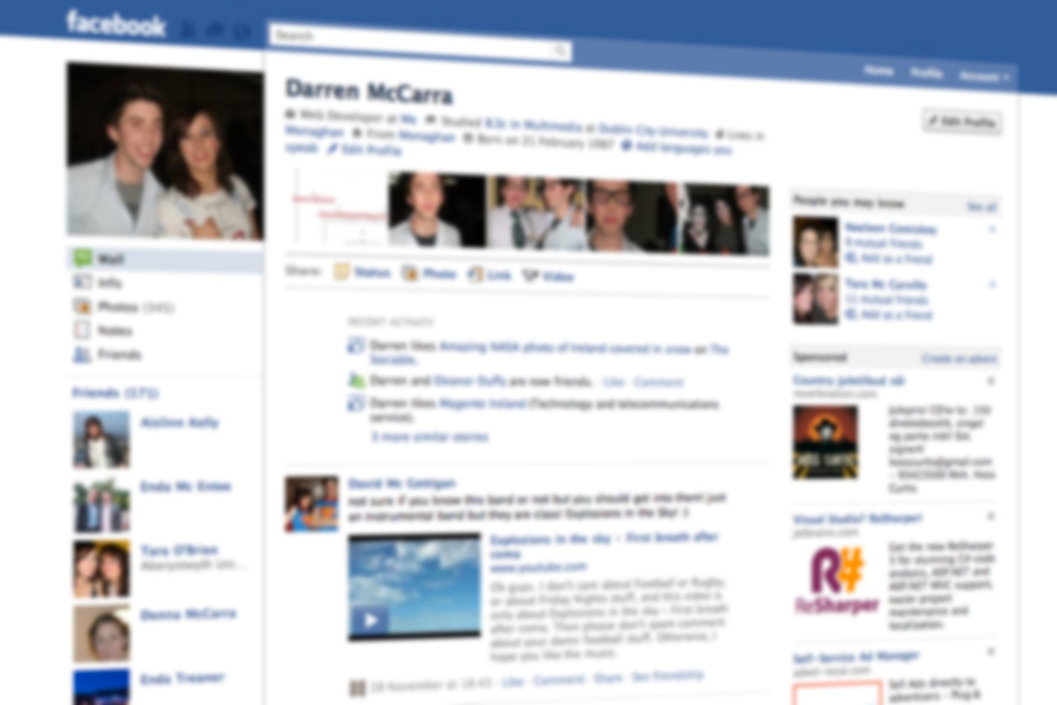 New look Facebook profile