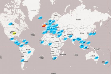 The Sociable's Twitter followers by country