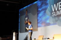 Paddy Cosgrave on stage announcing the finalists of the Electric Ireland Spark of Genius Award